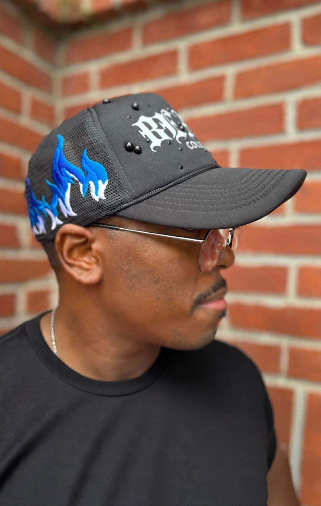 Flaming Pearl trucker hat