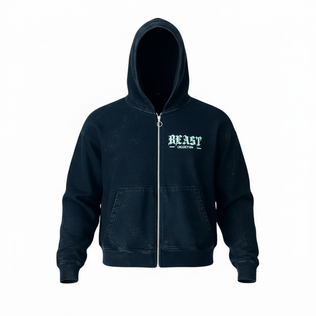 Violence Acid Wash Zip Up Hoodie