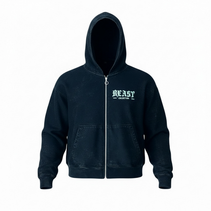 Violence Acid Wash Zip Up Hoodie